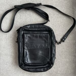 Scully Leather Crossbody Organizer Bag Black Traveler Y2K Minimalist Western
